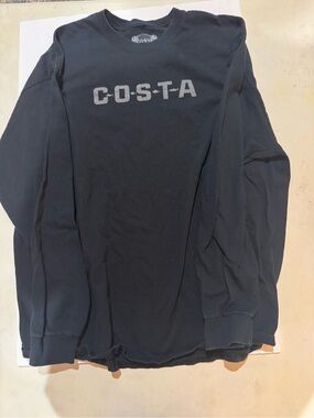 Costa Men's Crewneck Sweatshirt in Black with Gray Logo